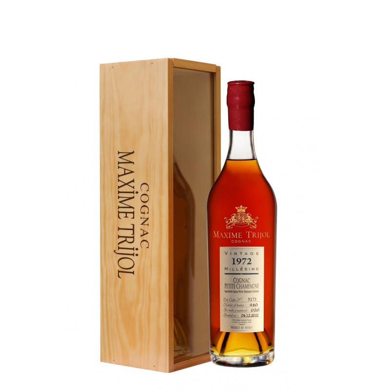 Millésime 1972 Petite Champagne Cognac Maxime Trijol édition limitée Millésime 1972 Petite Champagne Cognac Maxime Trijol édition limitée